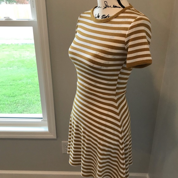 Forever 21 Mustard Striped Skater Dress - Picture 6 of 7